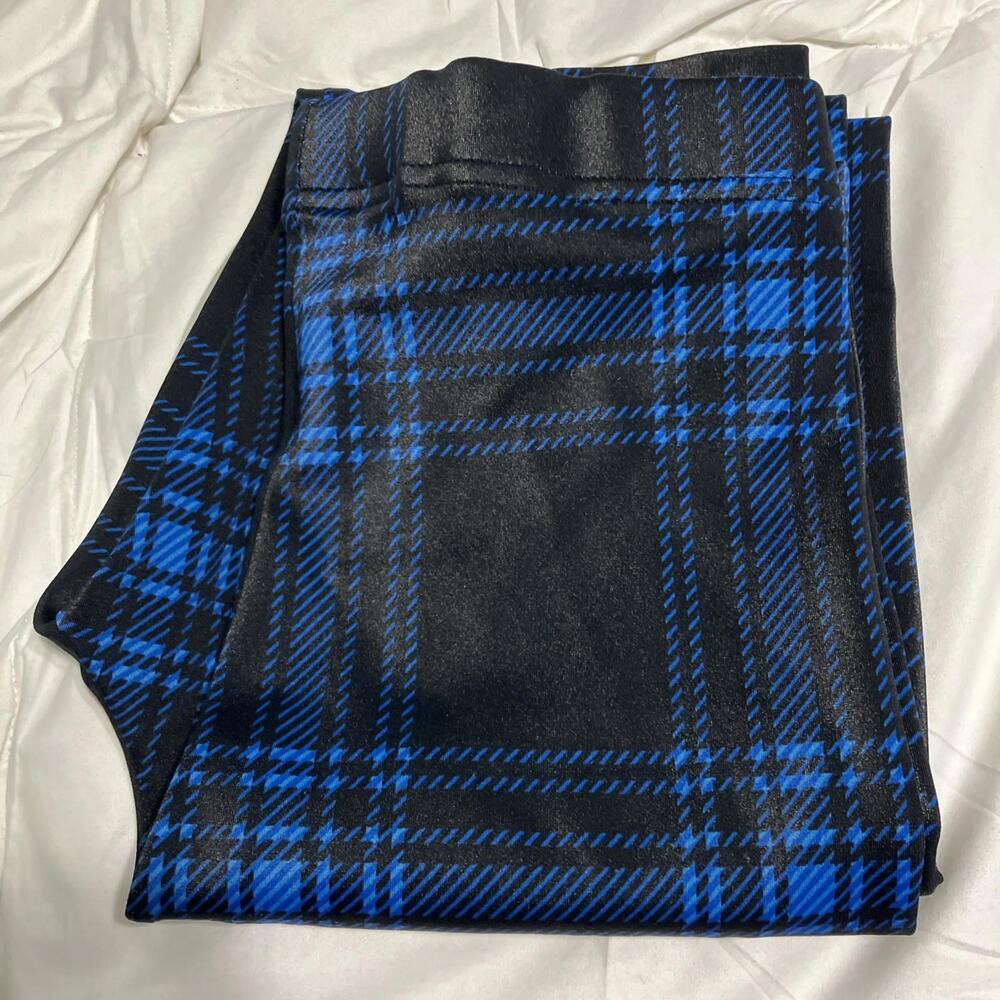 BlackMilk Blue Tartan Women's Leggings Size M - Picture 8 of 8